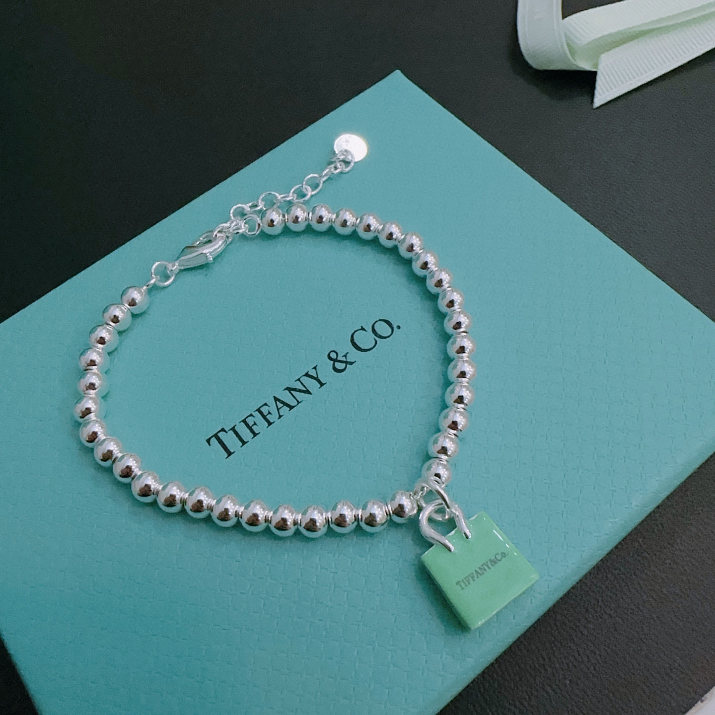   蒂芙尼🩵 TIFFNY&CO. 专柜精工银版本手链   明星同款 复古做旧风 原版复刻 纯手工打造 