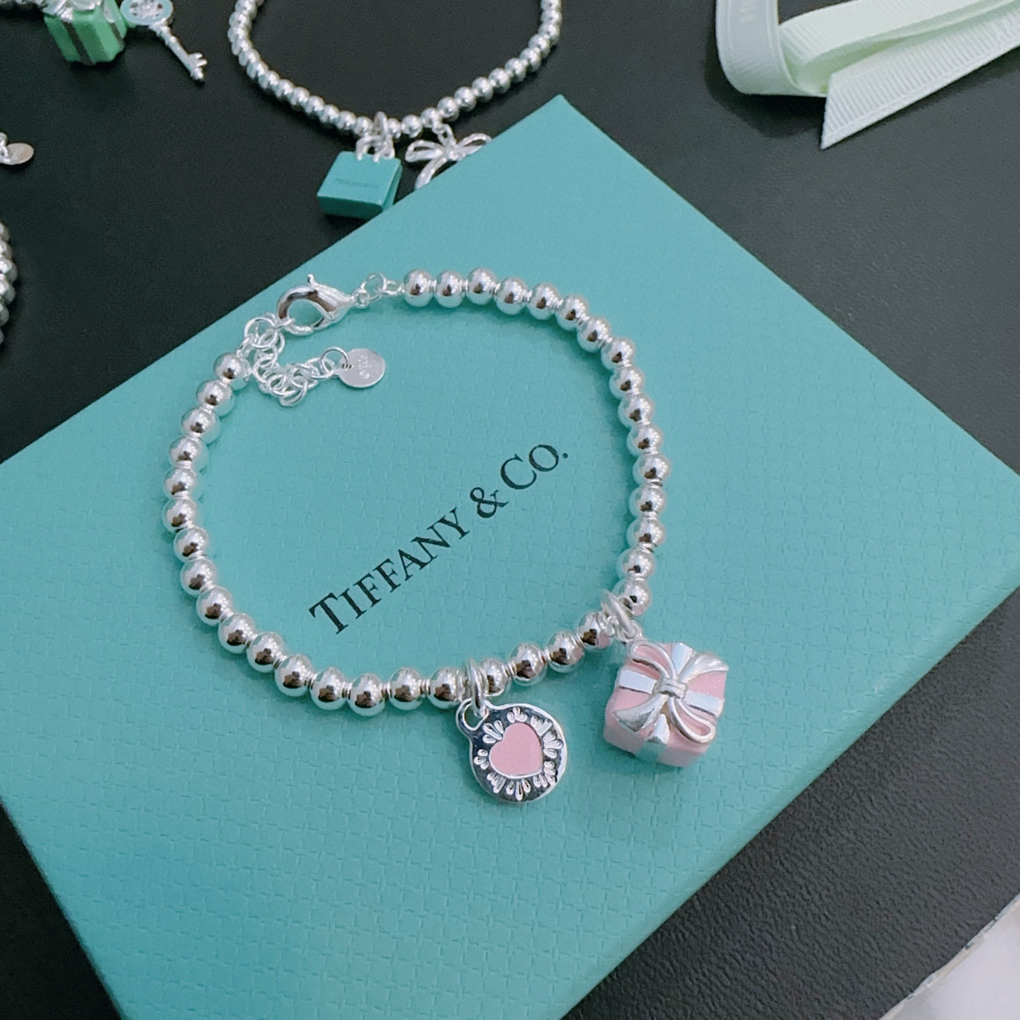  蒂芙尼🩵 TIFFNY&CO. 专柜精工银版本手链   明星同款 复古做旧风 原版复刻 纯手工打造 