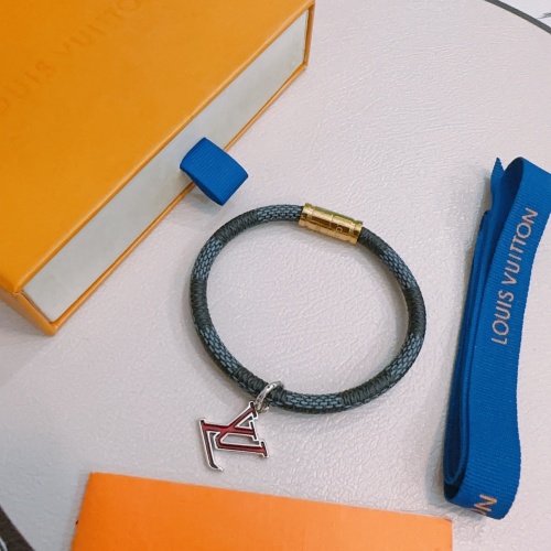 Louis Vuitton Leather Bracelet, Classic Logo Charm, Unisex, Fashionable 1 Louis Vuitton Leather Bracelet, Classic Logo Charm, Unisex, Fashionable