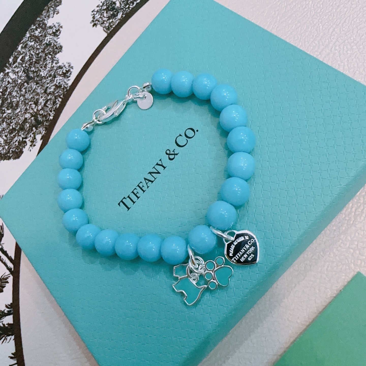   正品新款蒂芙尼手链🩵 TIFFNY&CO. 专柜精工版本  多元素玛瑙银风格手链 明星同款 复古做旧