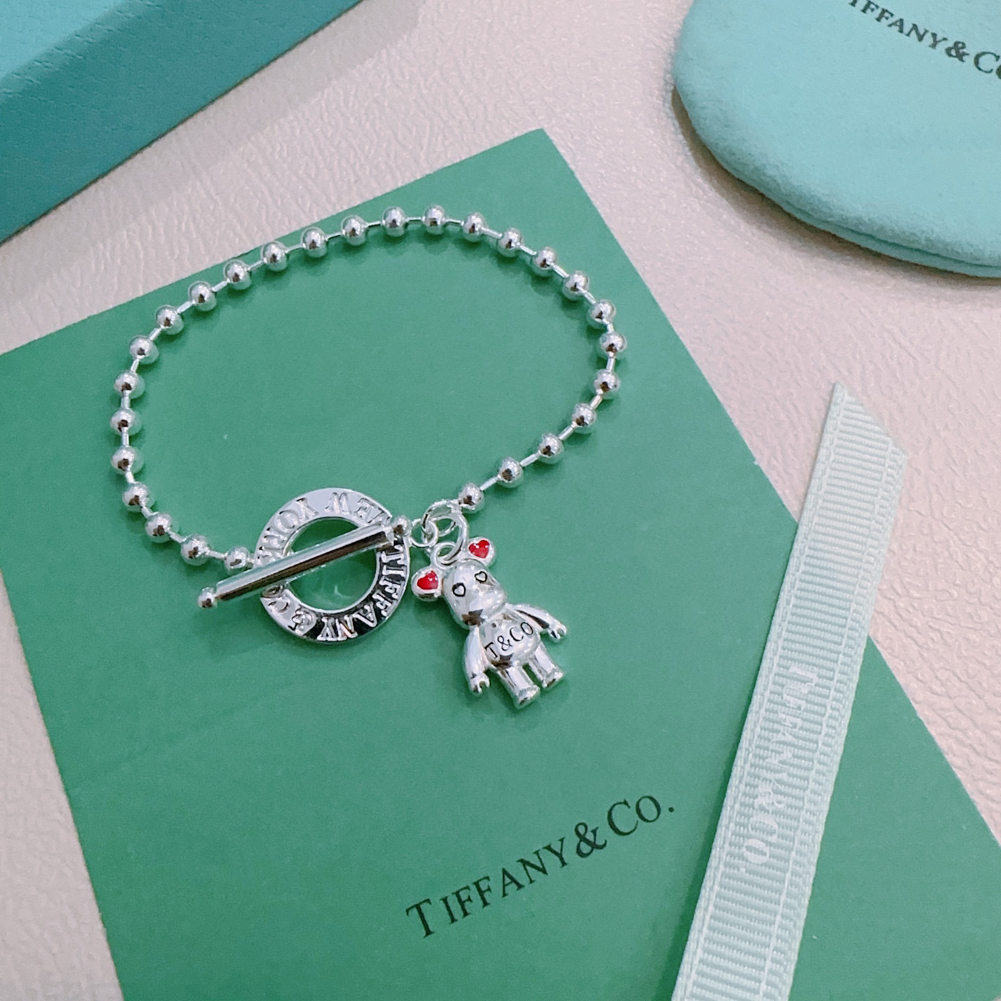   蒂芙尼手链🩵 TIFFNY&CO. 专柜精工银版本手链   明星同款 复古做旧风 原版复刻 纯手工打