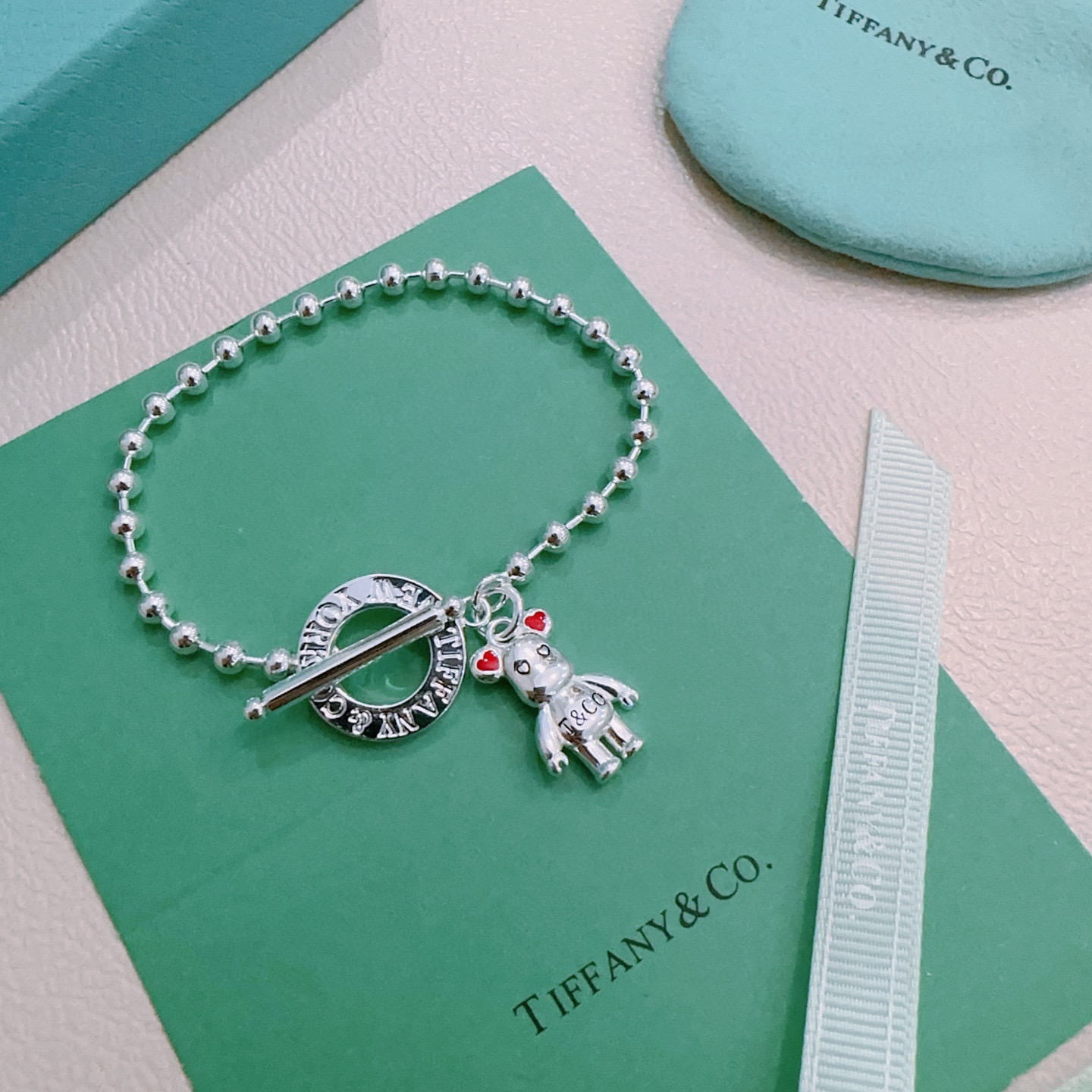   蒂芙尼手链🩵 TIFFNY&CO. 专柜精工银版本手链   明星同款 复古做旧风 原版复刻 纯手工打