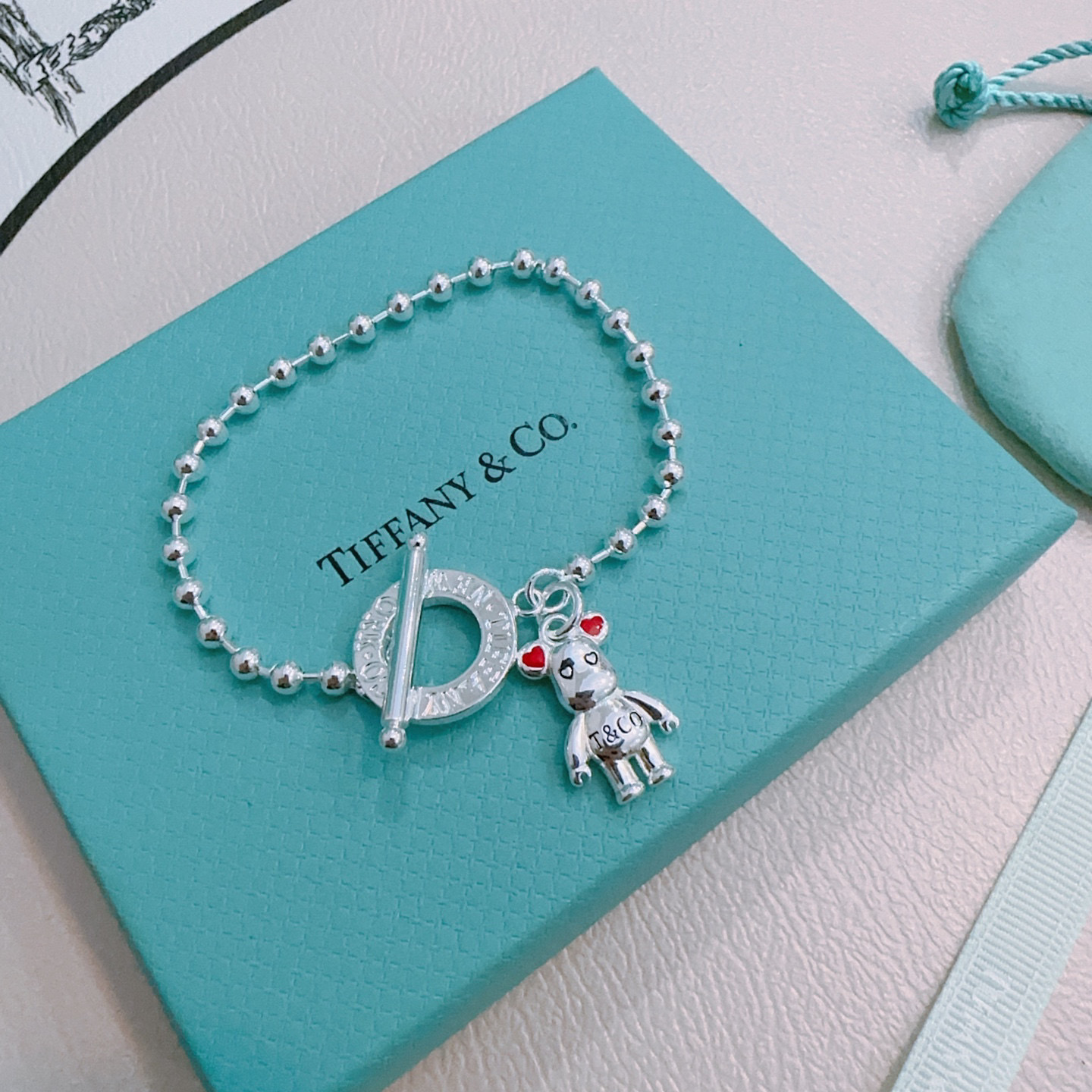   蒂芙尼手链🩵 TIFFNY&CO. 专柜精工银版本手链   明星同款 复古做旧风 原版复刻 纯手工打