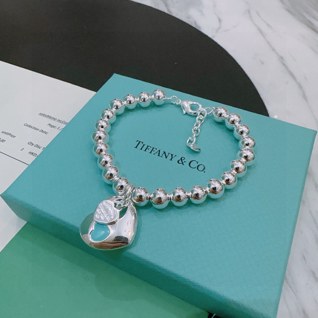   蒂芙尼🩵 TIFFNY&CO. 专柜精工银版本手链   明星同款 复古做旧风 原版复刻 纯手工打造 