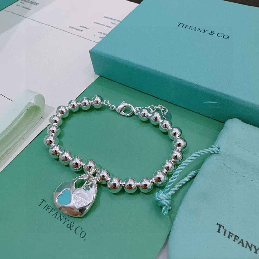   蒂芙尼🩵 TIFFNY&CO. 专柜精工银版本手链   明星同款 复古做旧风 原版复刻 纯手工打造 