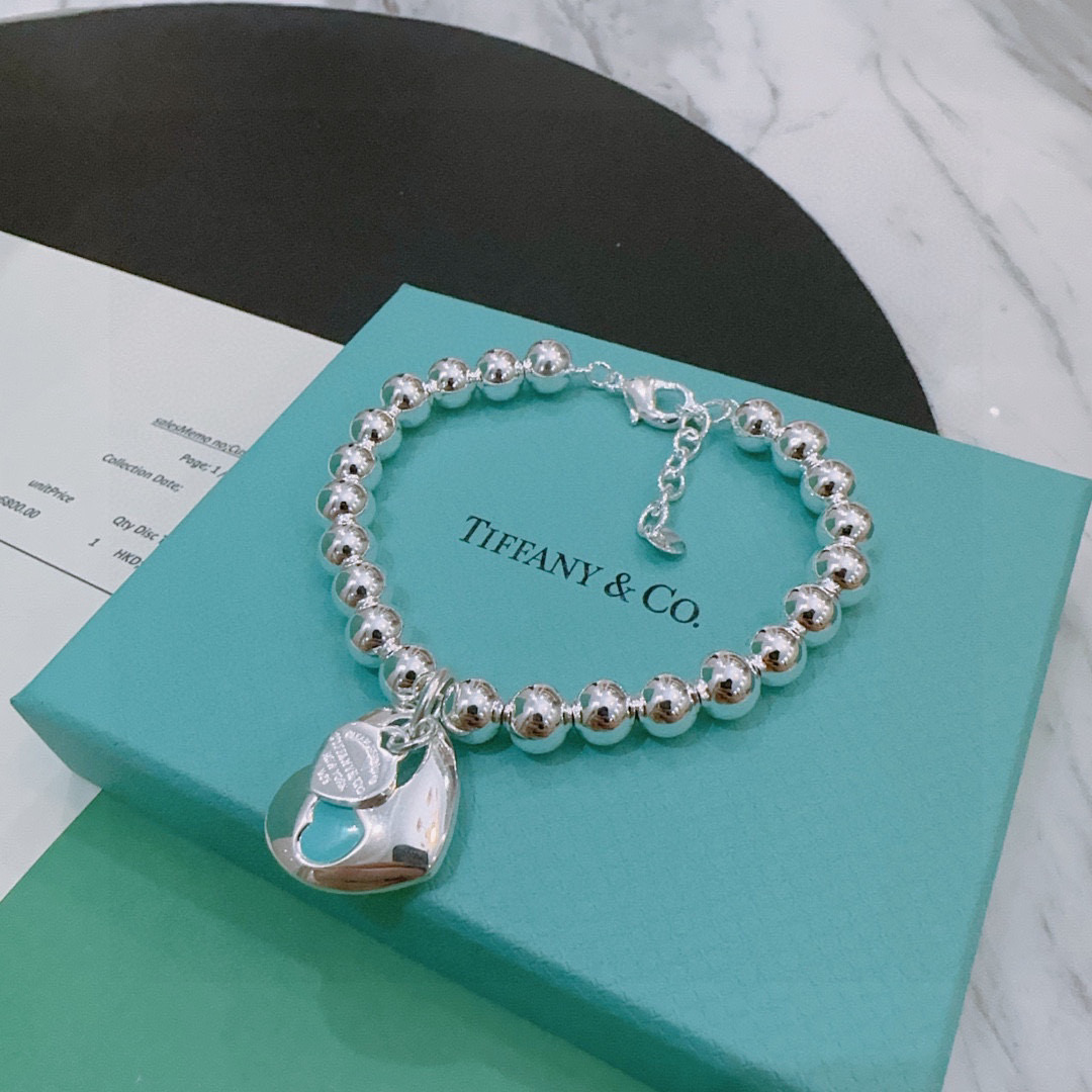   蒂芙尼🩵 TIFFNY&CO. 专柜精工银版本手链   明星同款 复古做旧风 原版复刻 纯手工打造 