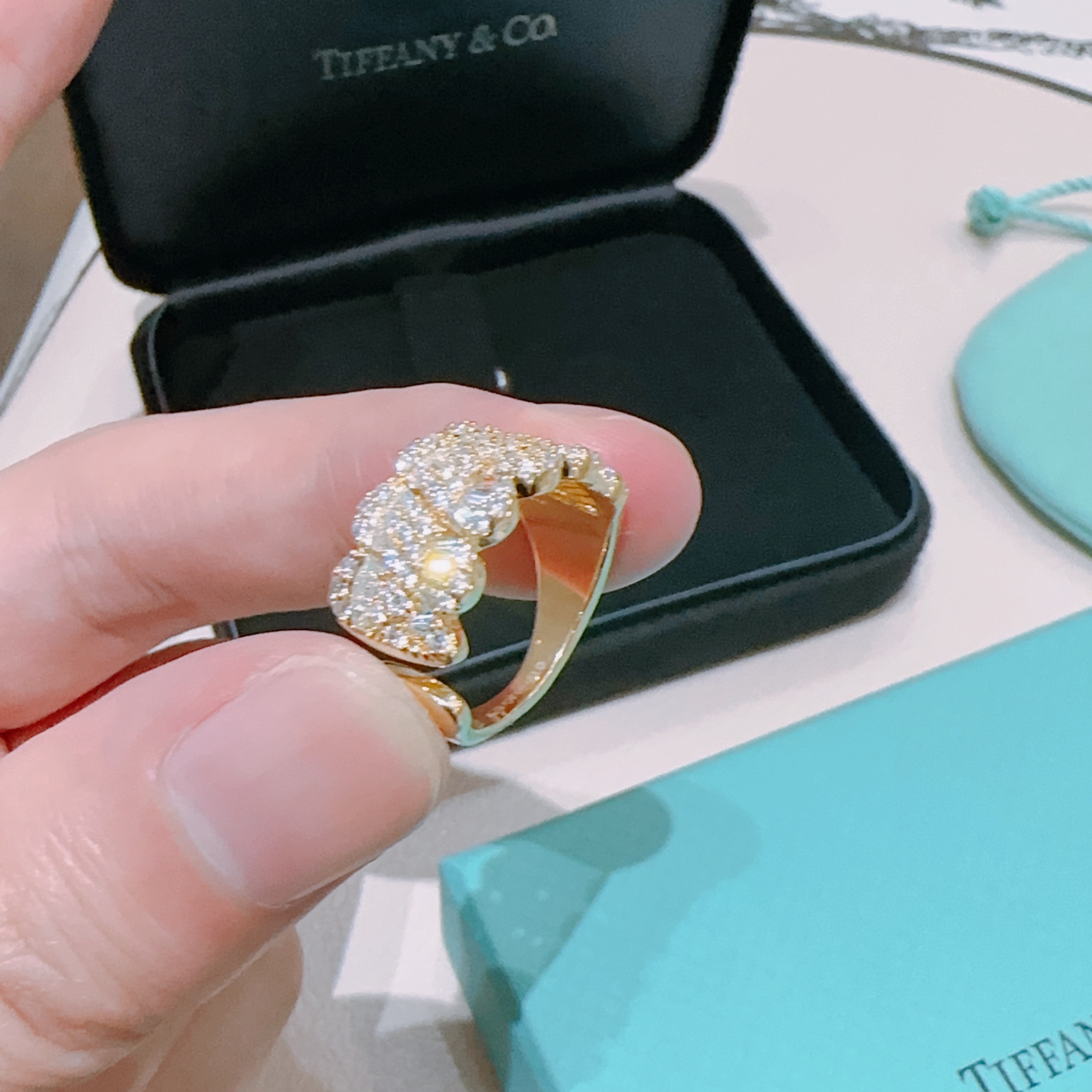  💘Tiffany 蒂芙尼戒指 ✨简约大气百搭 潮流单品 全新升级版 开口戒指（可调节）💓V金镀铂金层 