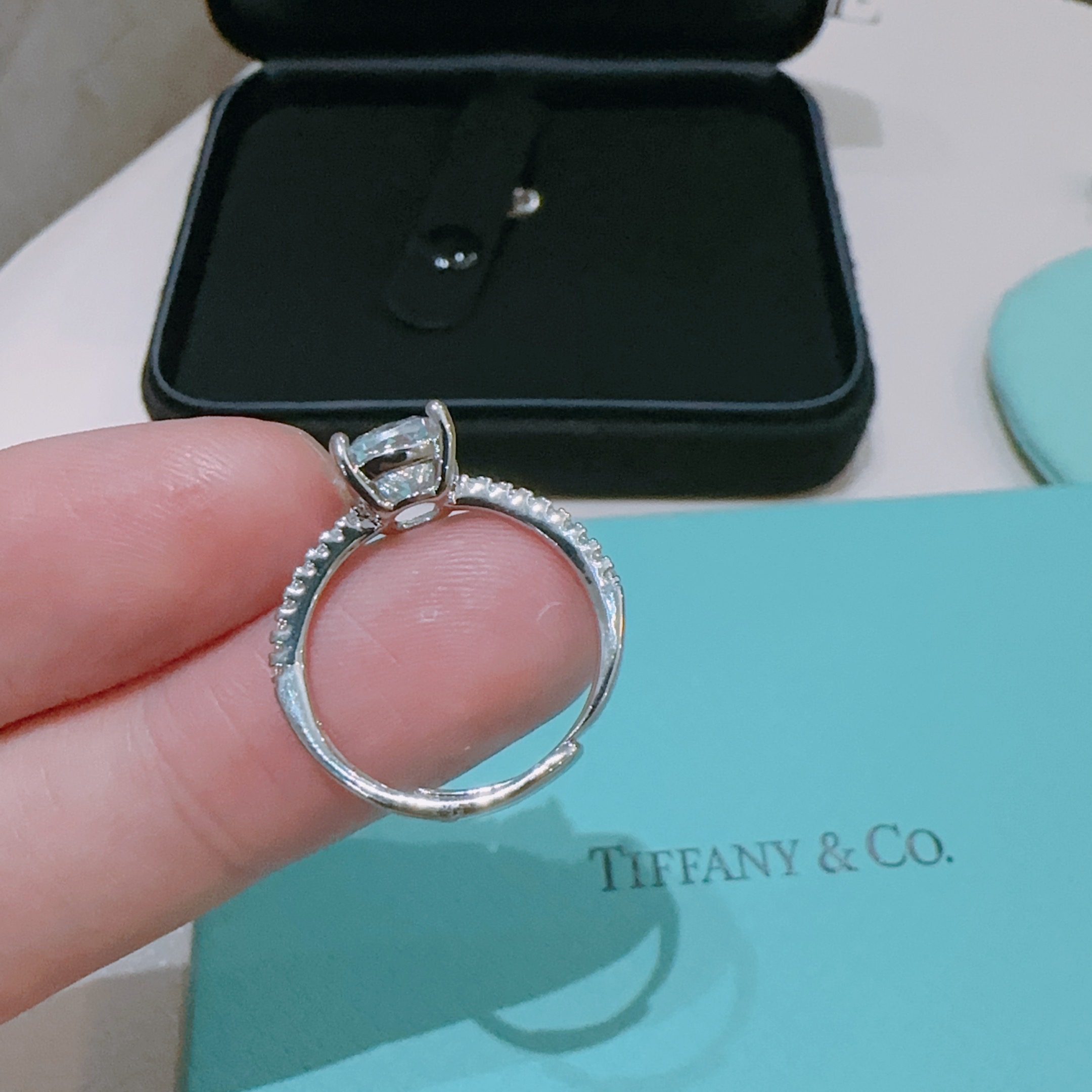 💘Tiffany 蒂芙尼戒指 ✨简约大气百搭 潮流单品 全新升级版 开口戒指（可调节）💓V金镀铂金层  