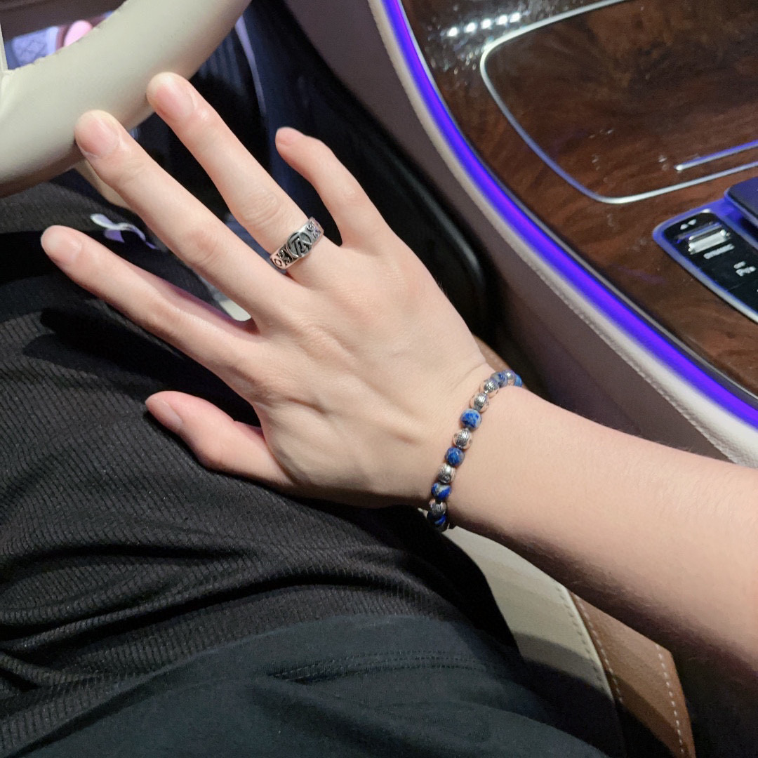    西太后专柜精工版本 多元素天然石玛瑙泰银风格手链 明星同款 复古做旧风 原版复刻 纯手工打造 ～正