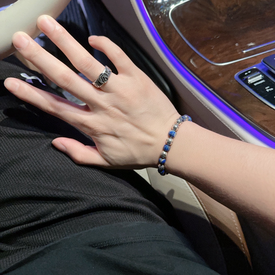    西太后专柜精工版本 多元素天然石玛瑙泰银风格手链 明星同款 复古做旧风 原版复刻 纯手工打造 ～正