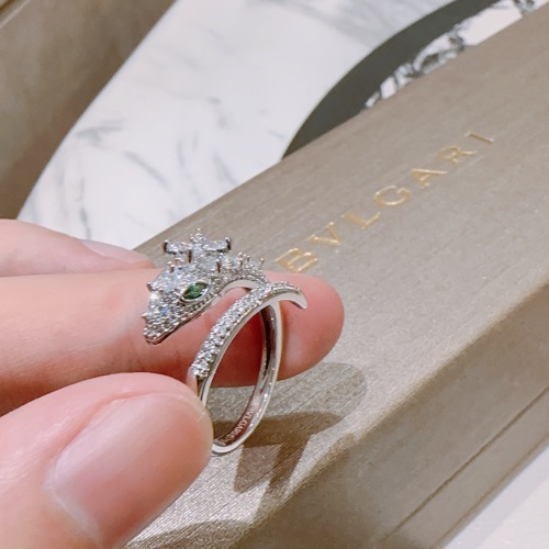 Bvlgari Serpenti Ring V Gold Plated Platinum Adjustable Open Ring 1 Bvlgari Serpenti Ring V Gold Plated Platinum Adjustable Open Ring