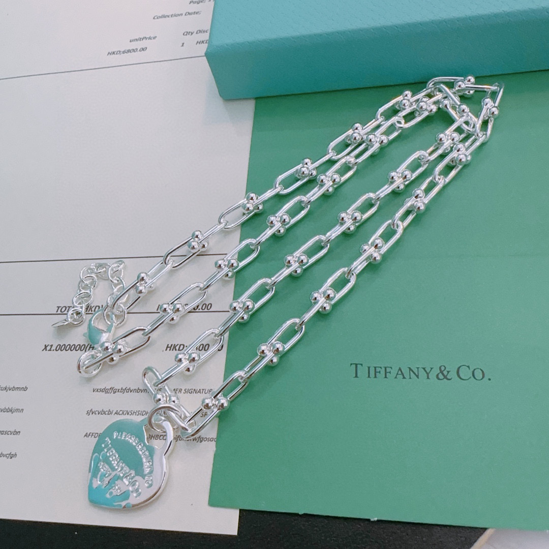   蒂芙尼🩵 TIFFNY&CO. 专柜精工银版本   明星同款 复古做旧风 原版复刻 纯手工打造 ～正