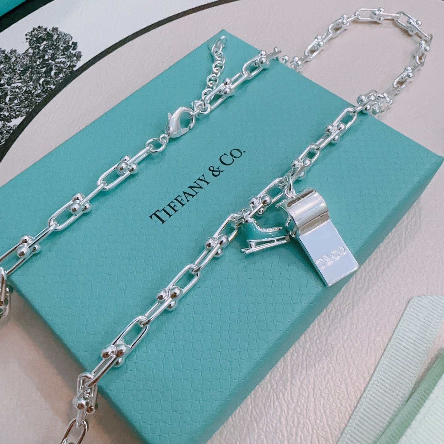   蒂芙尼项链🩵 TIFFNY&CO. 专柜精工银版本 明星同款 复古做旧风 原版复刻 纯手工打造 ～正