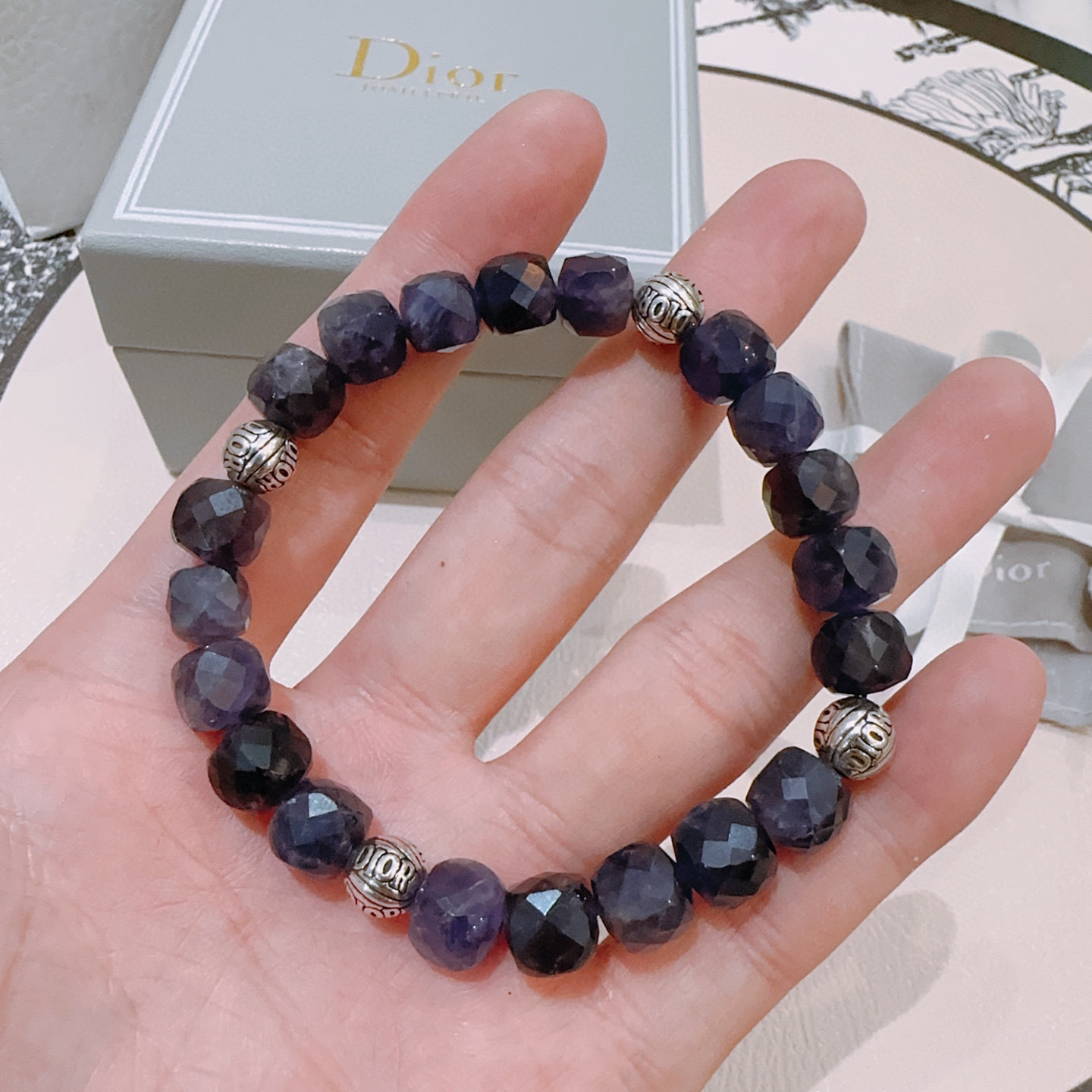   正品新款精工版本 DIOR迪奥手链 多元素玛瑙泰银风格手链 明星同款 复古做旧风 原版复刻 纯手工打