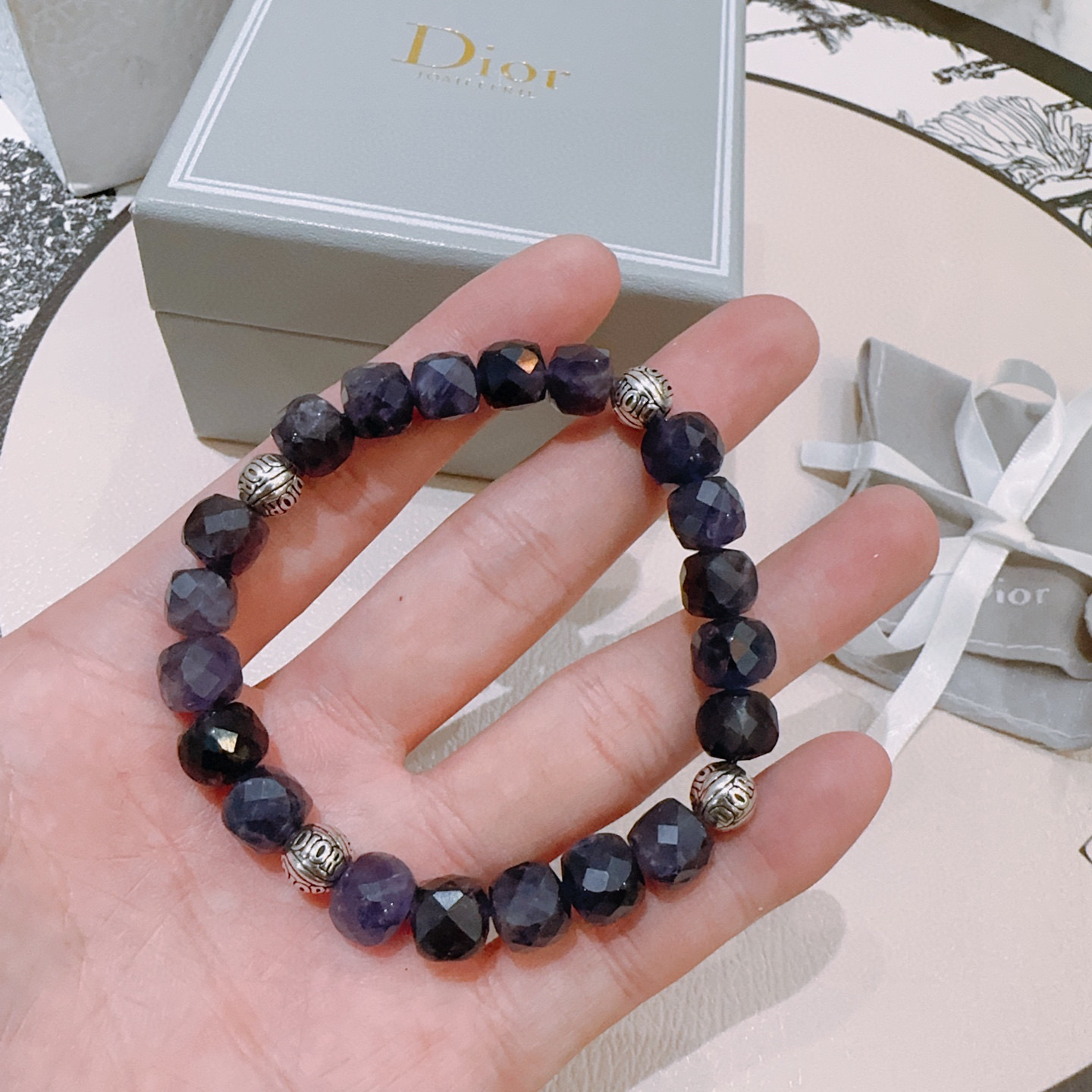   正品新款精工版本 DIOR迪奥手链 多元素玛瑙泰银风格手链 明星同款 复古做旧风 原版复刻 纯手工打