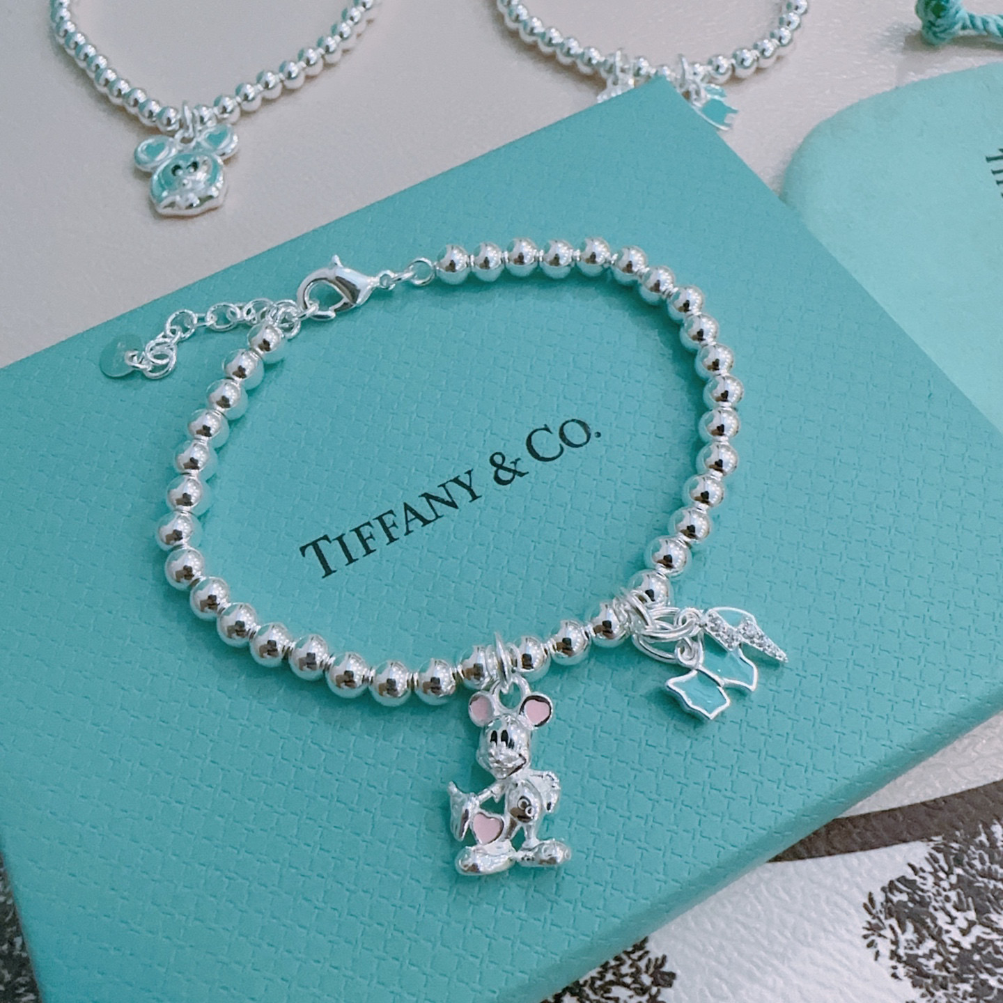   蒂芙尼🩵 TIFFNY&CO. 专柜精工银版本手链   明星同款 复古做旧风 原版复刻 纯手工打造 