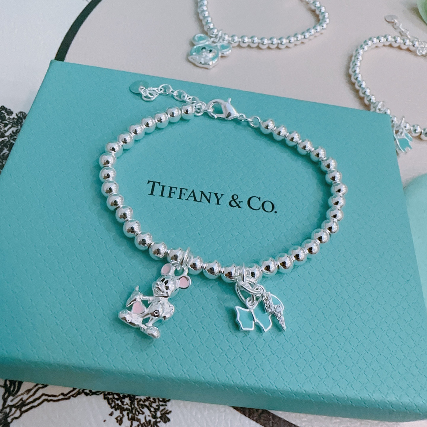   蒂芙尼🩵 TIFFNY&CO. 专柜精工银版本手链   明星同款 复古做旧风 原版复刻 纯手工打造 