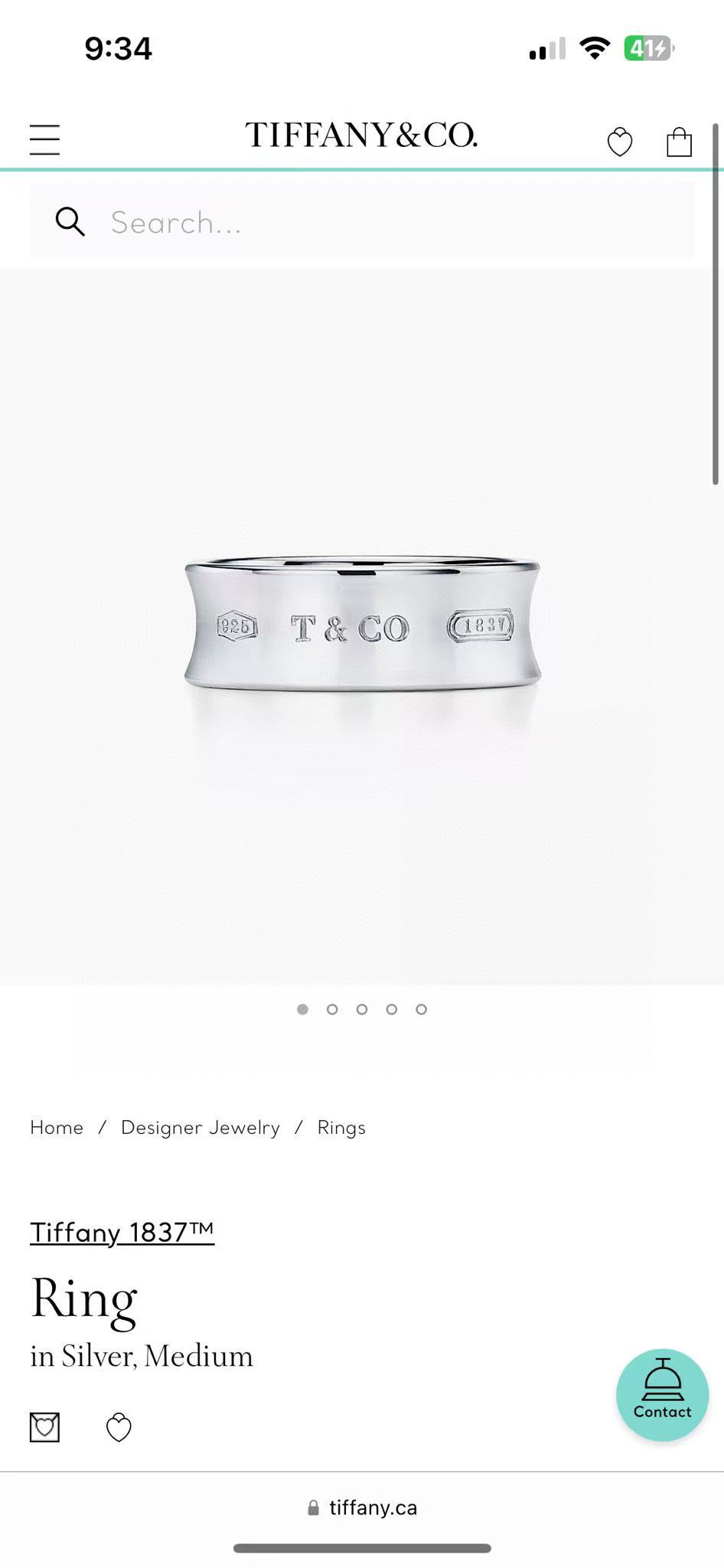  💘Tiffany 蒂芙尼戒指 ✨简约大气百搭 潮流单品 全新升级版 戒指码数（）💓V金镀铂金层   非