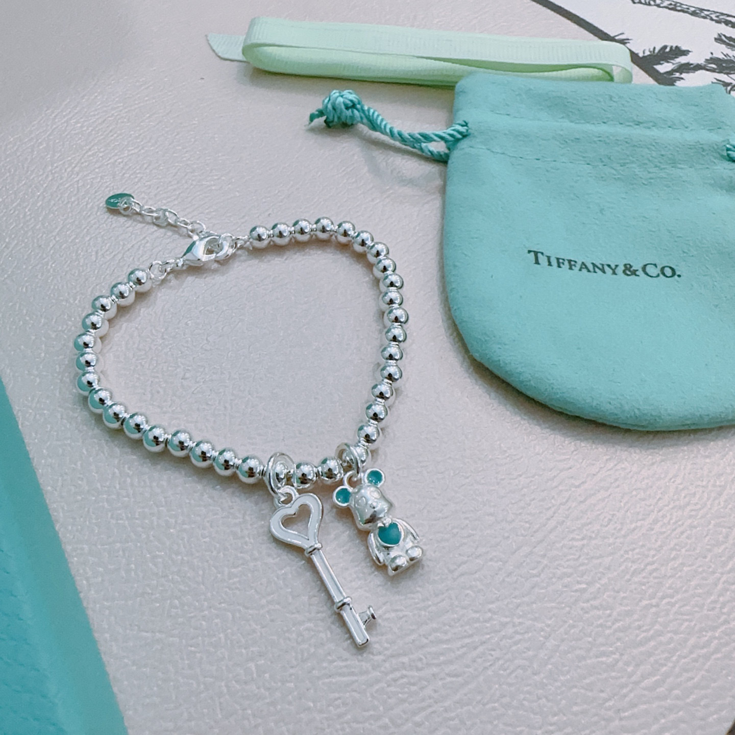   蒂芙尼手链🩵 TIFFNY&CO. 专柜精工银版本手链   明星同款 复古做旧风 原版复刻 纯手工打