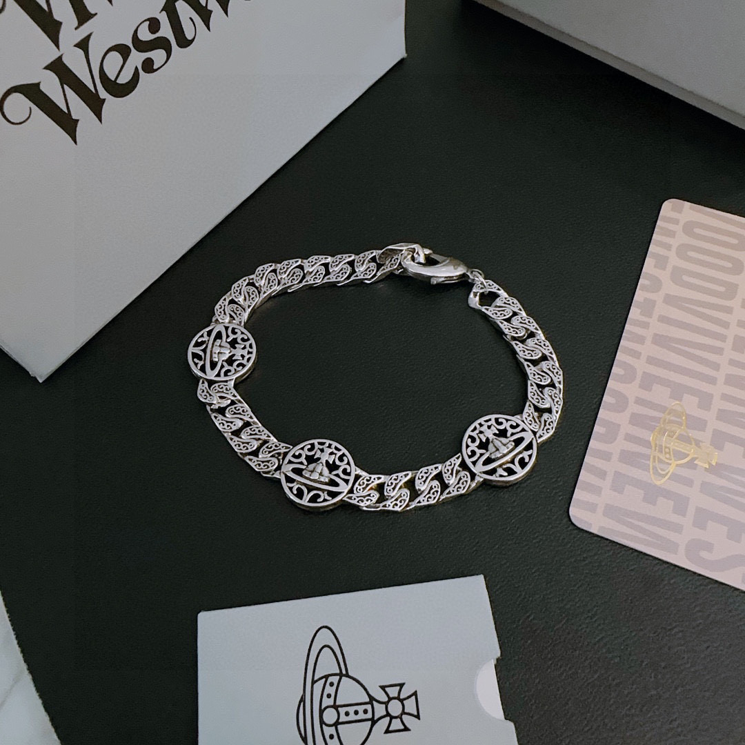   高品质西太后专柜精工版本泰银风格手链 明星同款 复古做旧风 原版复刻 纯手工打造 ～正品开模💝潮流时