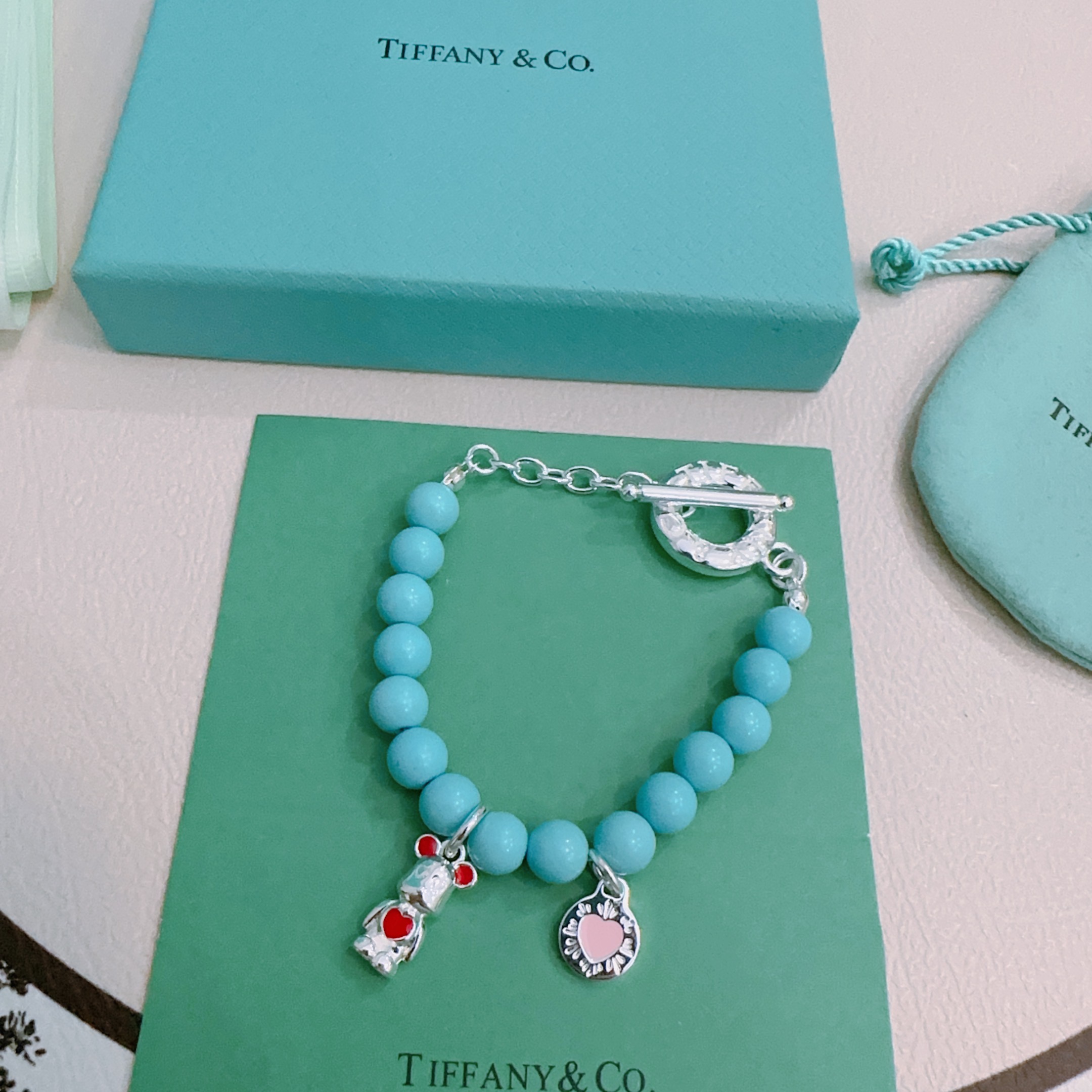   正品新款蒂芙尼手链🩵 TIFFNY&CO. 专柜精工版本  多元素玛瑙银风格手链 明星同款 复古做旧