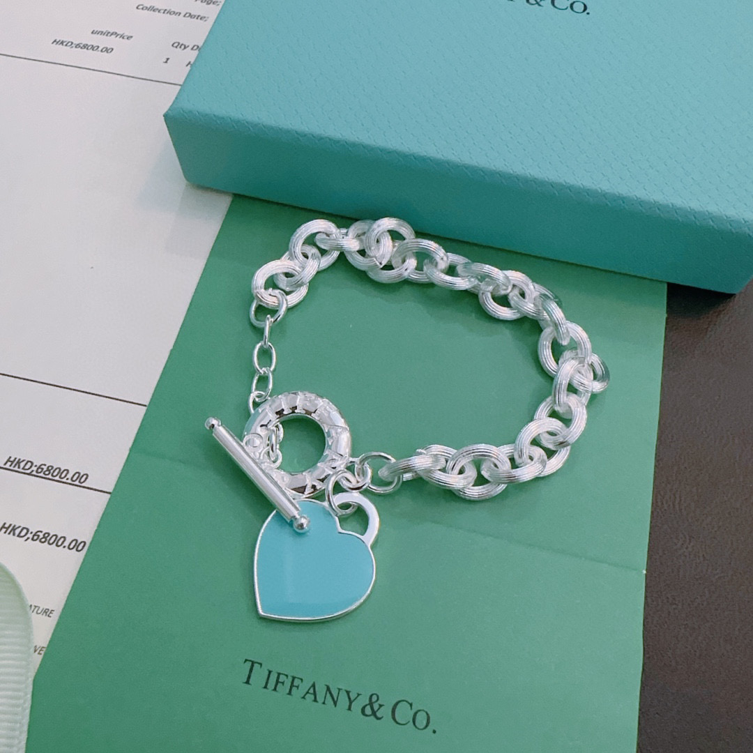   蒂芙尼🩵 TIFFNY&CO. 专柜精工银版本手链   明星同款 复古做旧风 原版复刻 纯手工打造 