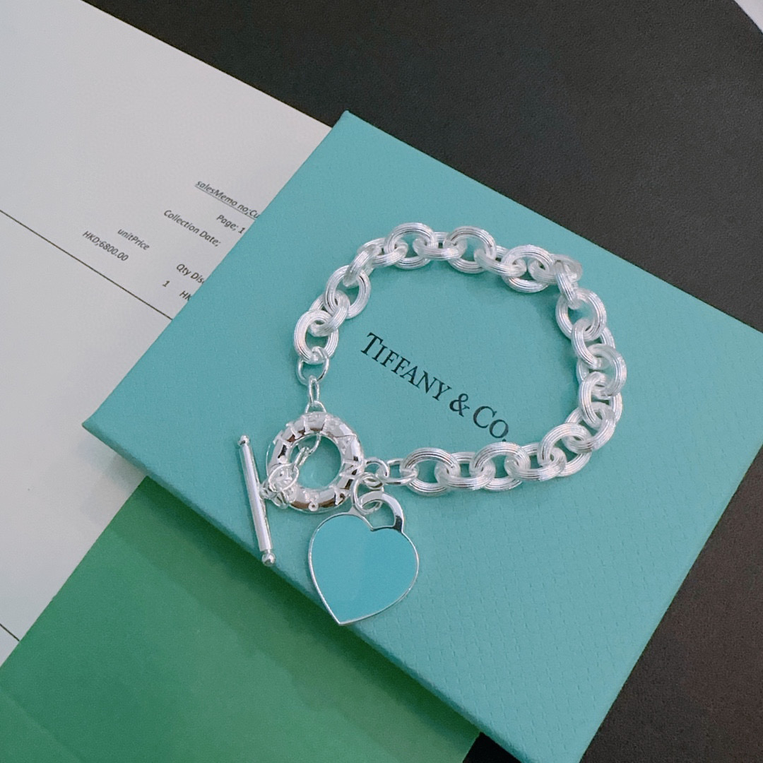   蒂芙尼🩵 TIFFNY&CO. 专柜精工银版本手链   明星同款 复古做旧风 原版复刻 纯手工打造 