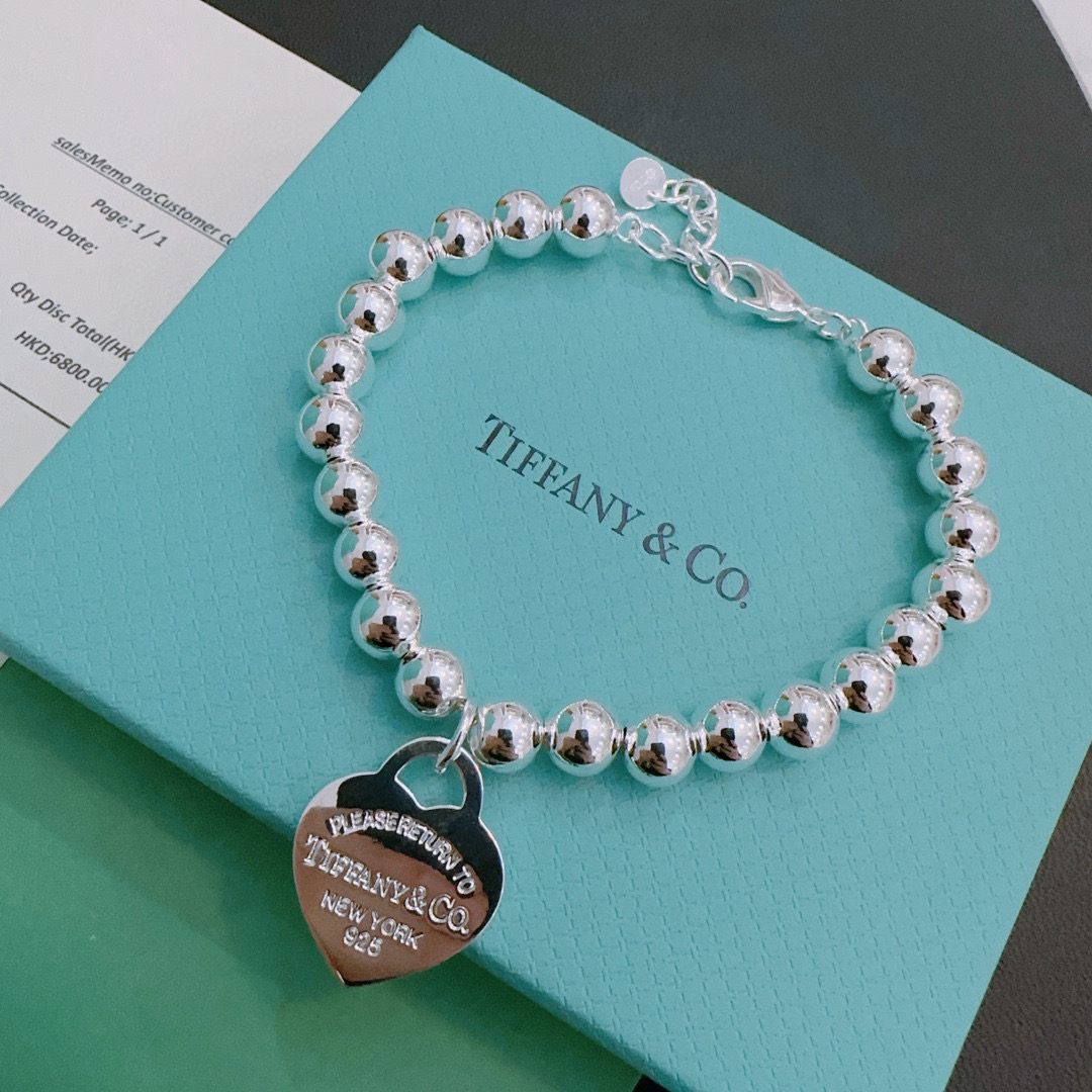   蒂芙尼手链🩵 TIFFNY&CO. 专柜精工银版本手链   明星同款 复古做旧风 原版复刻 纯手工打