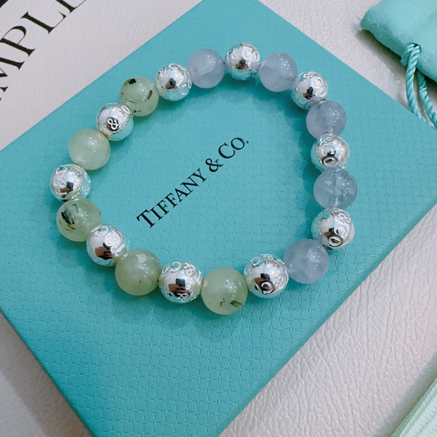   蒂芙尼手链🩵 TIFFNY&CO. 专柜精工版本  多元素玛瑙银风格手链 权志龙明星同款 复古做旧风