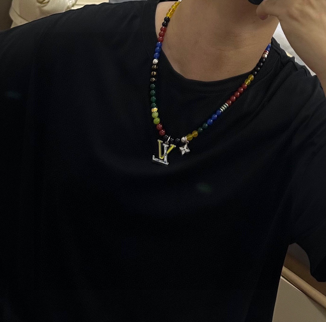   专柜精工版本路易威登LV项链🇷🇼多元素玛瑙泰银风格项链 权志龙明星同款 复古做旧风 原版复刻 纯手工