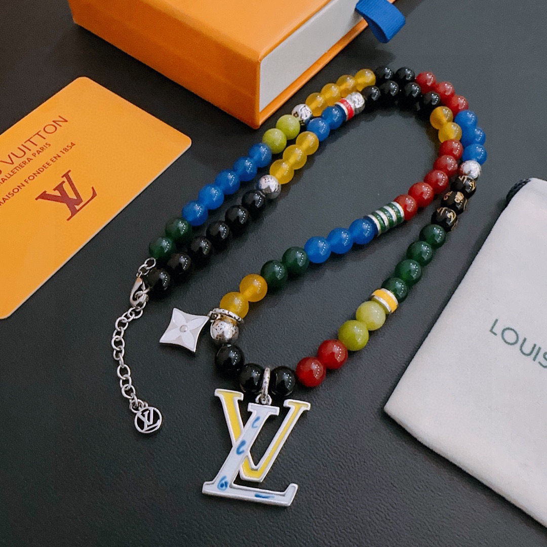   专柜精工版本路易威登LV项链🇷🇼多元素玛瑙泰银风格项链 权志龙明星同款 复古做旧风 原版复刻 纯手工