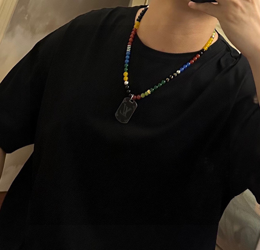   专柜精工版本路易威登LV项链🇷🇼多元素玛瑙泰银风格项链 权志龙明星同款 复古做旧风 原版复刻 纯手工