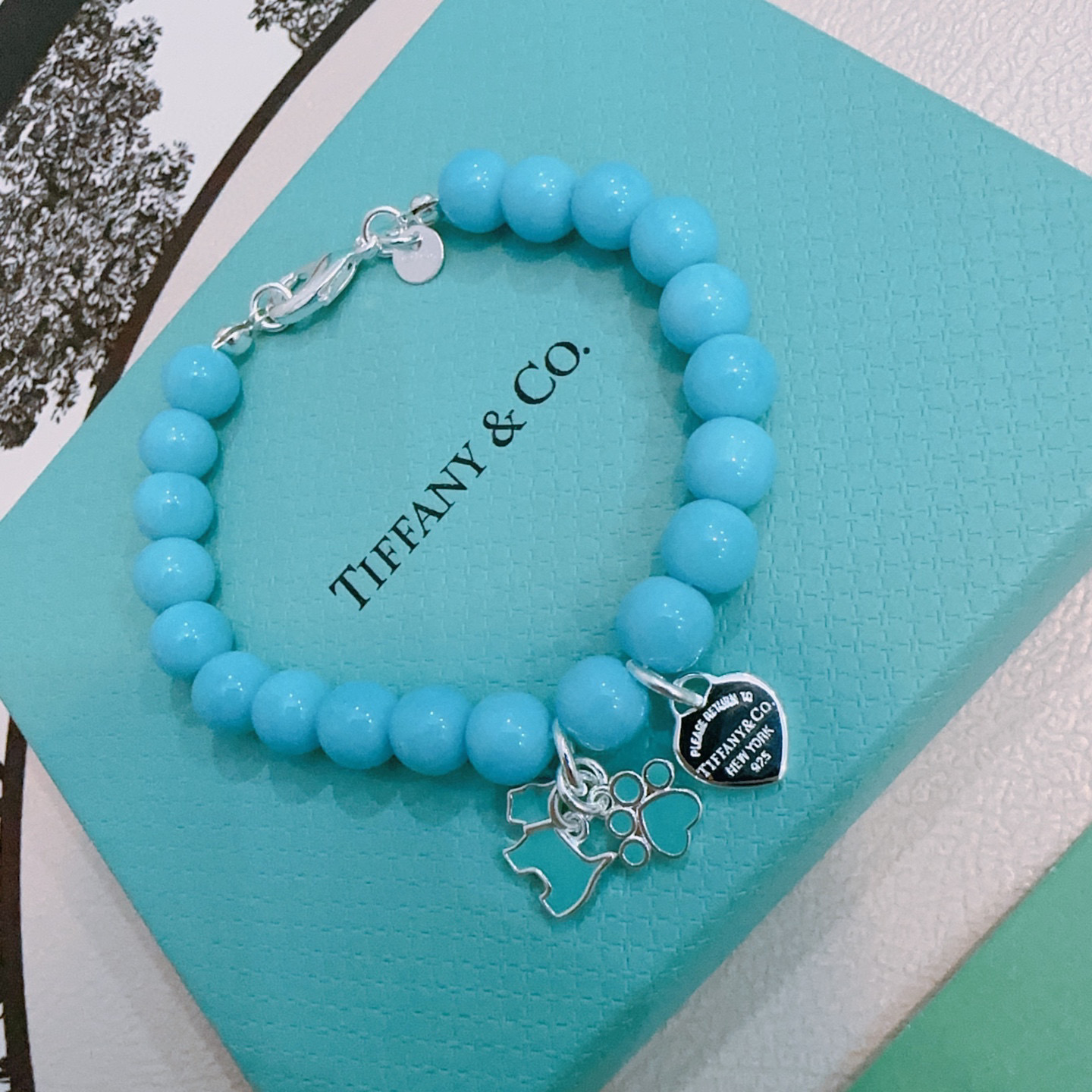   正品新款蒂芙尼手链🩵 TIFFNY&CO. 专柜精工版本  多元素玛瑙银风格手链 明星同款 复古做旧