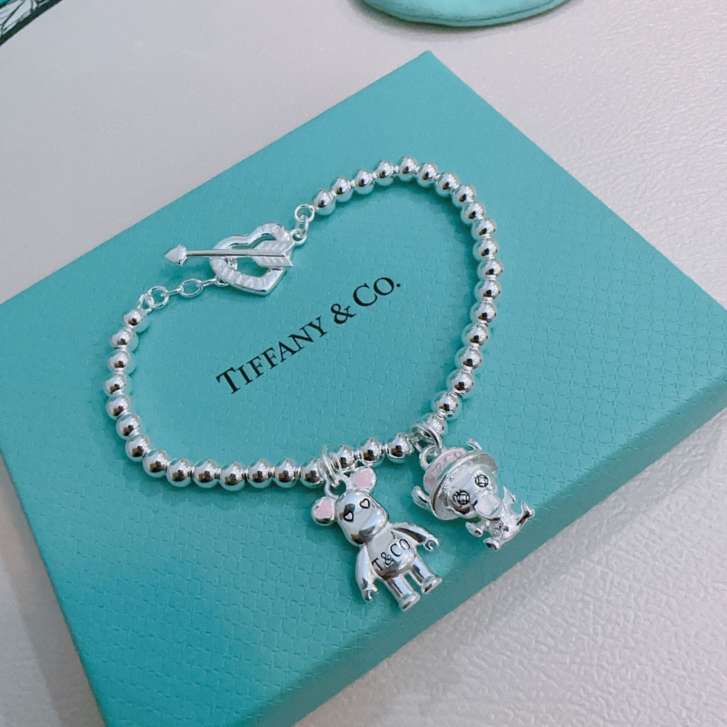 蒂芙尼🩵 TIFFNY&CO. 专柜精工银版本手链 明星同款 复古做旧风 原版复刻 纯手工打造 ～正品开