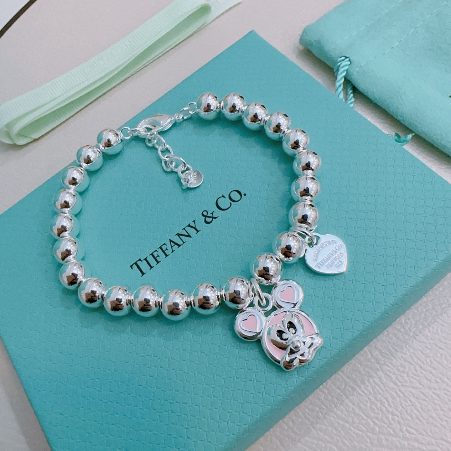 蒂芙尼🩵 TIFFNY&CO. 专柜精工银版本手链 明星同款 复古做旧风 原版复刻 纯手工打造 ～正品开