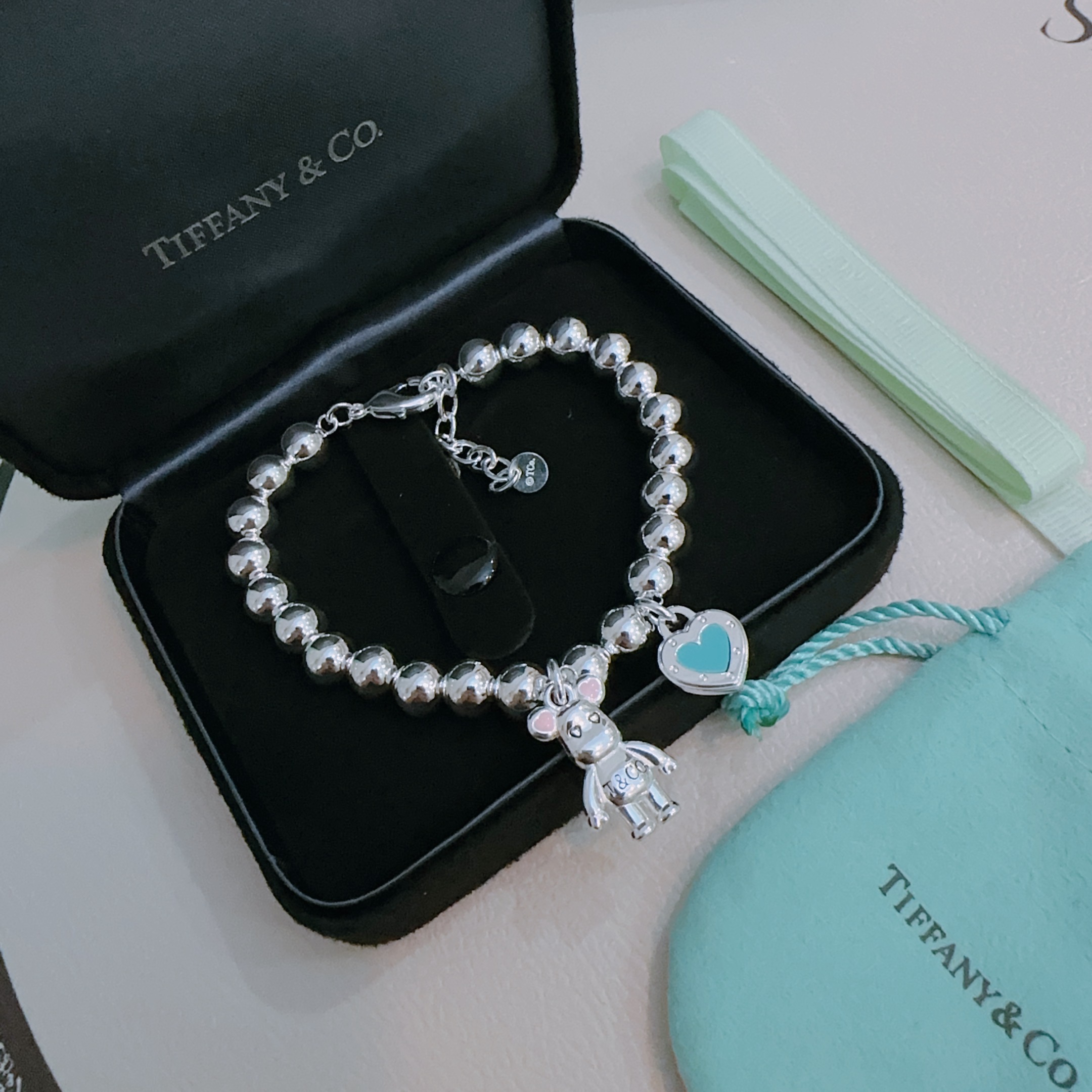 蒂芙尼🩵 TIFFNY&CO. 专柜精工银版本手链 明星同款 复古做旧风 原版复刻 纯手工打造 ～正品开