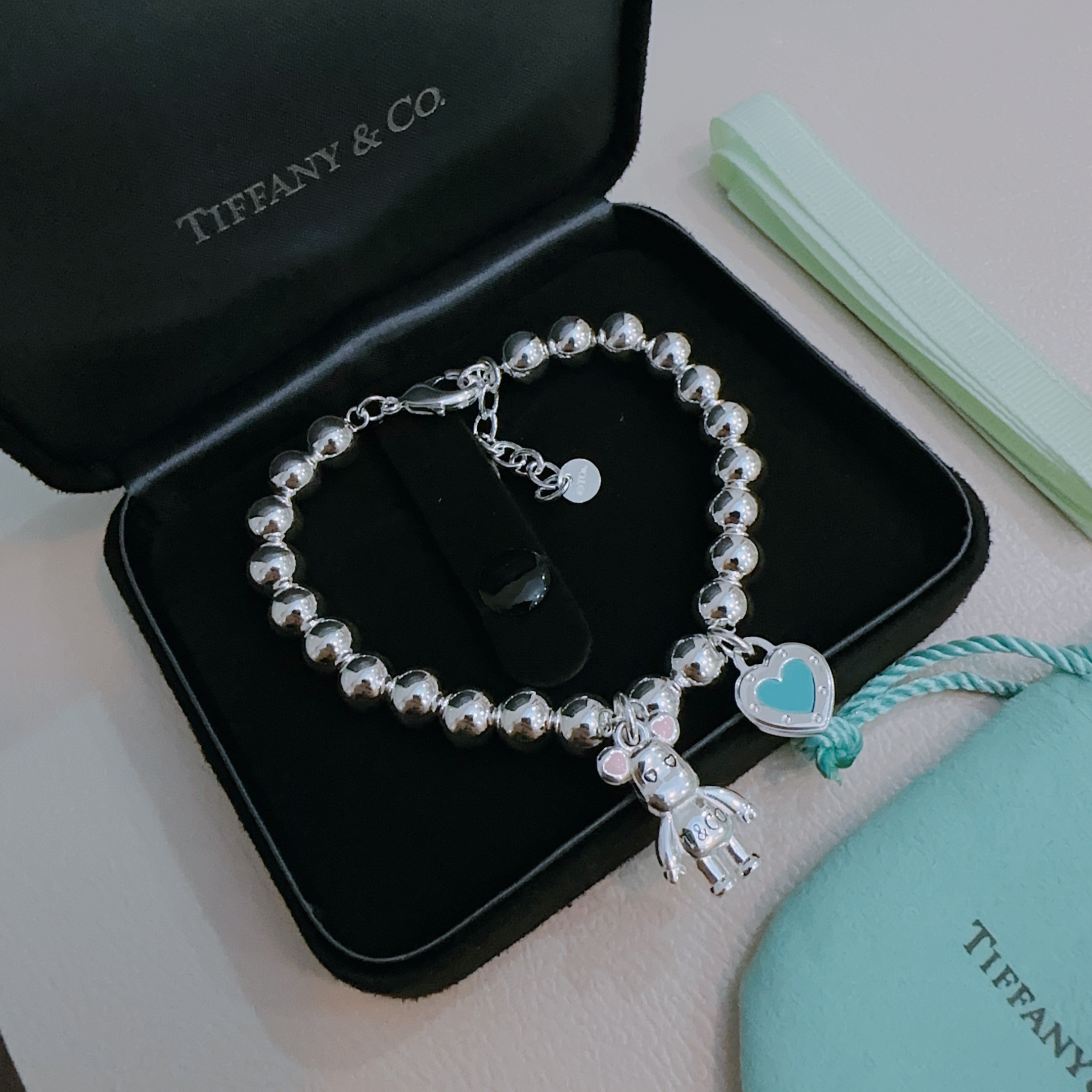 蒂芙尼🩵 TIFFNY&CO. 专柜精工银版本手链 明星同款 复古做旧风 原版复刻 纯手工打造 ～正品开