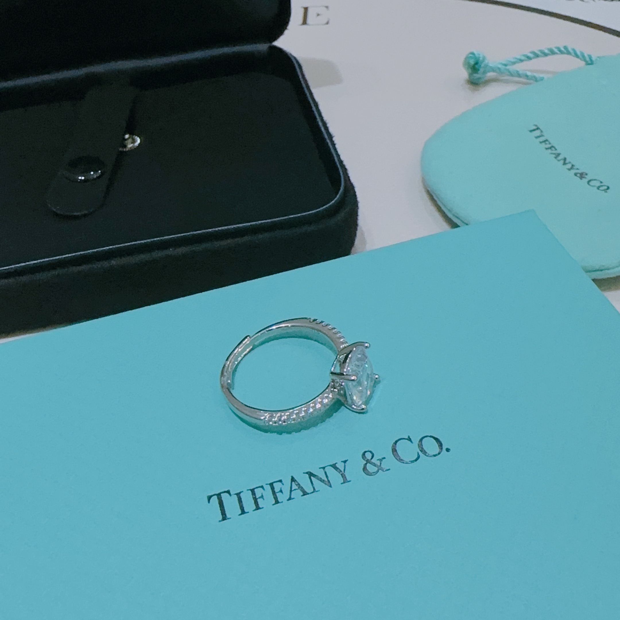 💘Tiffany 蒂芙尼戒指 ✨简约大气百搭 潮流单品 全新升级版 开口戒指（可调节）💓V金镀铂金层 非