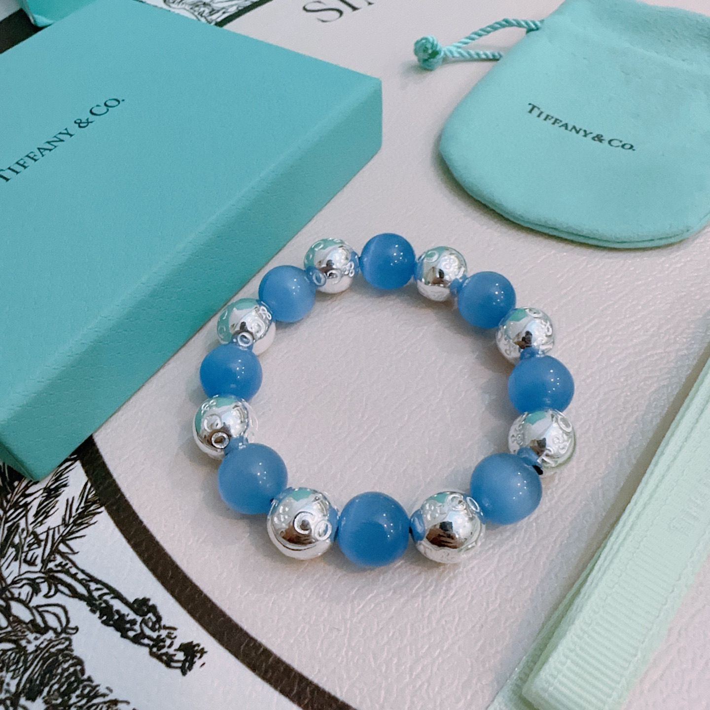 Tiffany&Co. Silver Agate Bracelet - Inspired by G-Dragon's Style 3 i1760523501385 3871 0 1