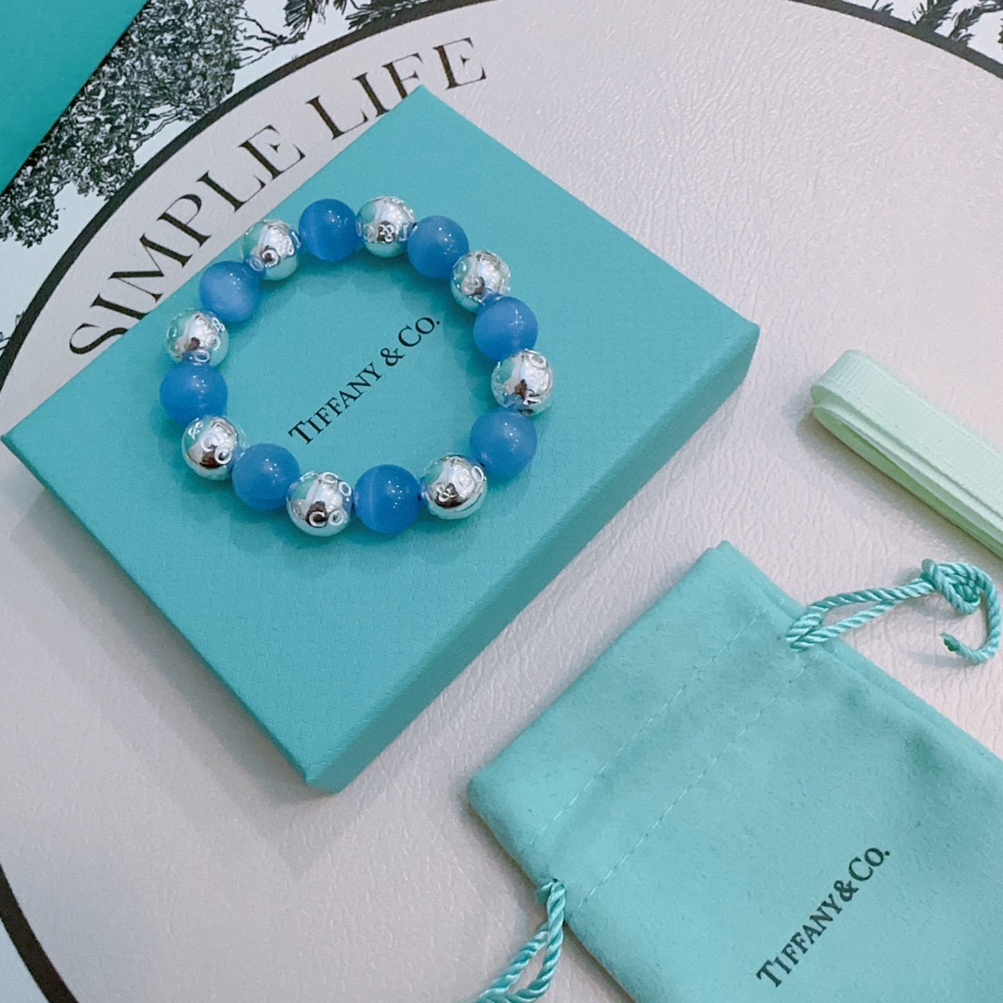 Tiffany&Co. Silver Agate Bracelet - Inspired by G-Dragon's Style 2 i1760523502581 2647 0 0