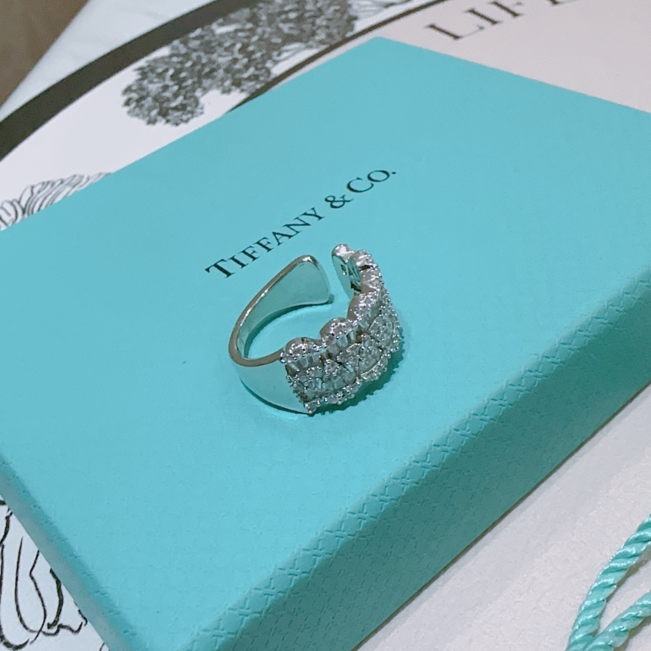 Tiffany & Co. V Gold Platinum Plated Adjustable Ring 10 i1760523785660 6623 0 8