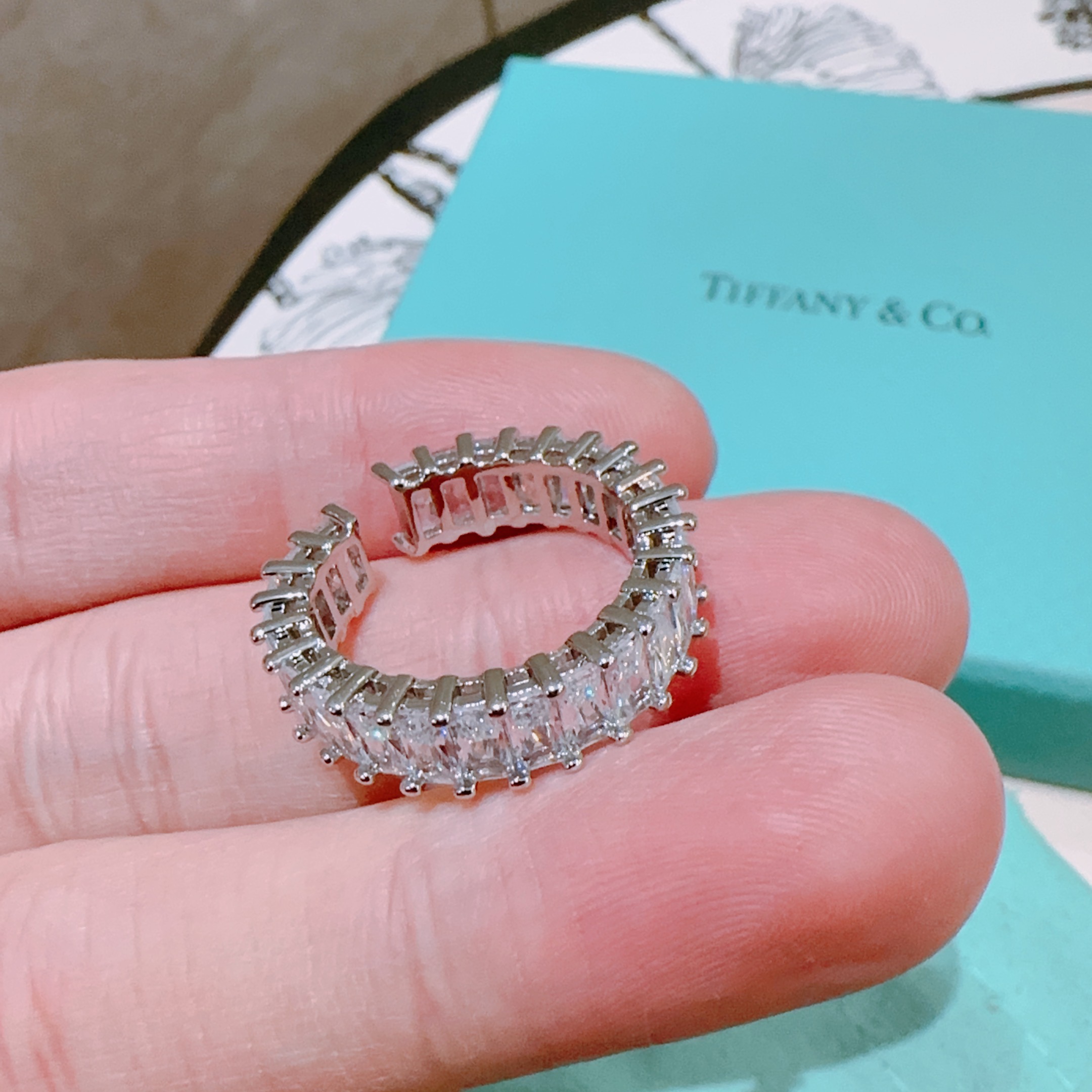 Tiffany & Co. V Gold Plated Platinum Open Ring Adjustable 3 i1760523817804 3599 0 1