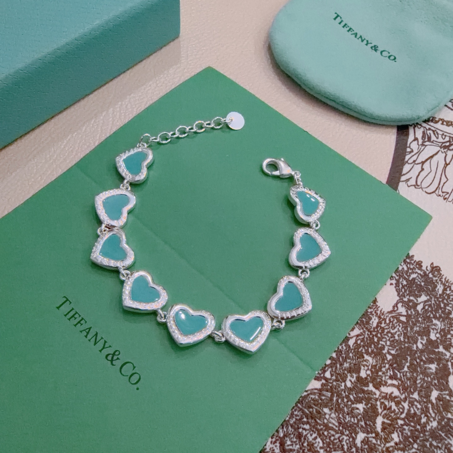 蒂芙尼手链🩵 TIFFNY&CO. 专柜精工银版本手链 明星同款 复古做旧风 原版复刻 纯手工打造 ～正