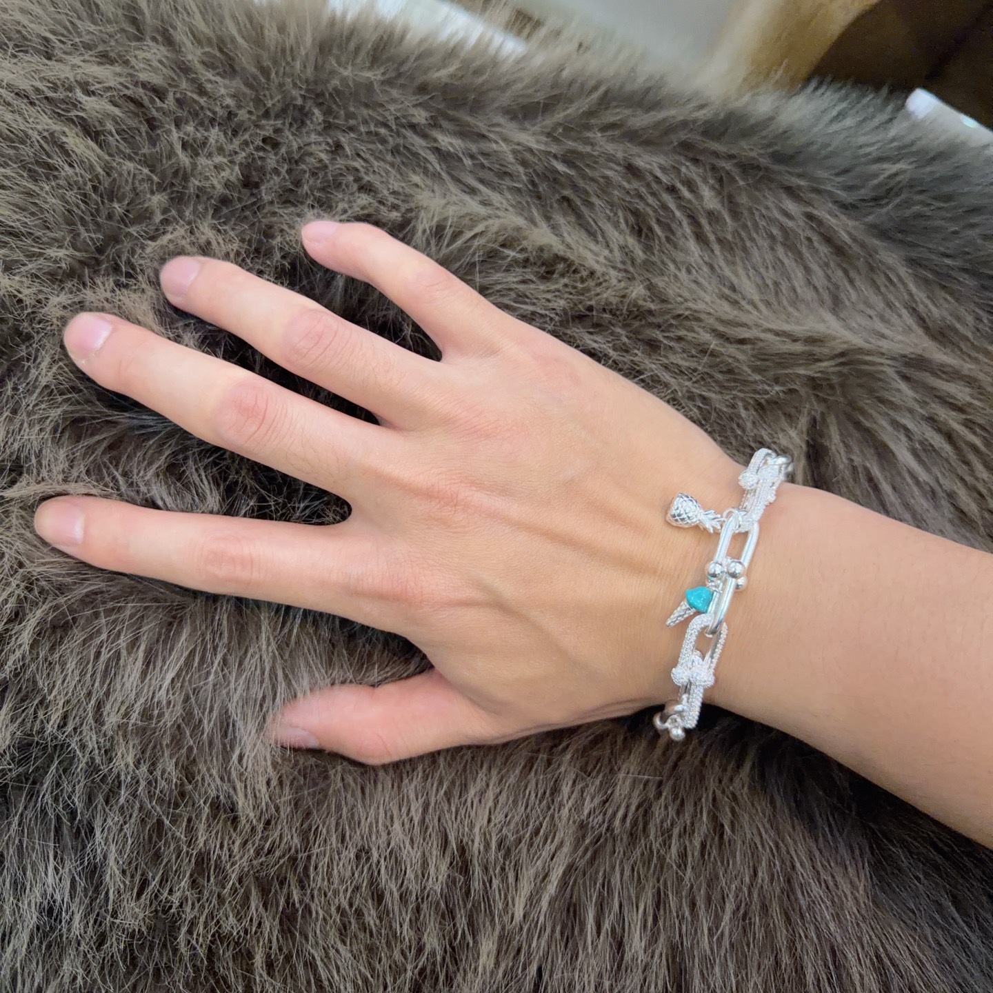 新款蒂芙尼手链TIFFNY&CO. 专柜精工银版本 明星同款 复古做旧风 原版复刻 纯手工打造 ～正品开