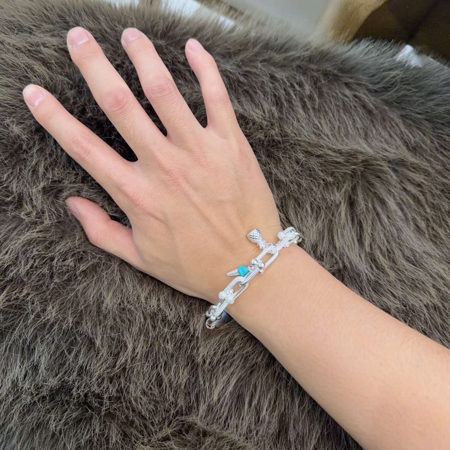 新款蒂芙尼手链TIFFNY&CO. 专柜精工银版本 明星同款 复古做旧风 原版复刻 纯手工打造 ～正品开