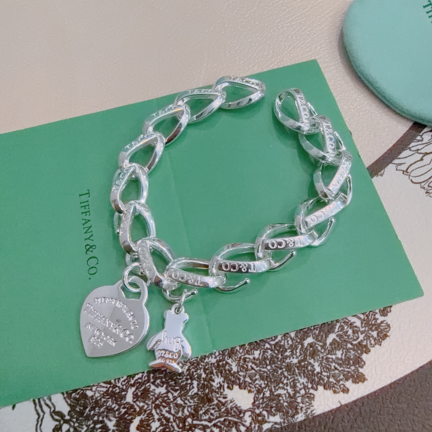 新款蒂芙尼手链TIFFNY&CO. 专柜精工银版本 明星同款 复古做旧风 原版复刻 纯手工打造 ～正品开