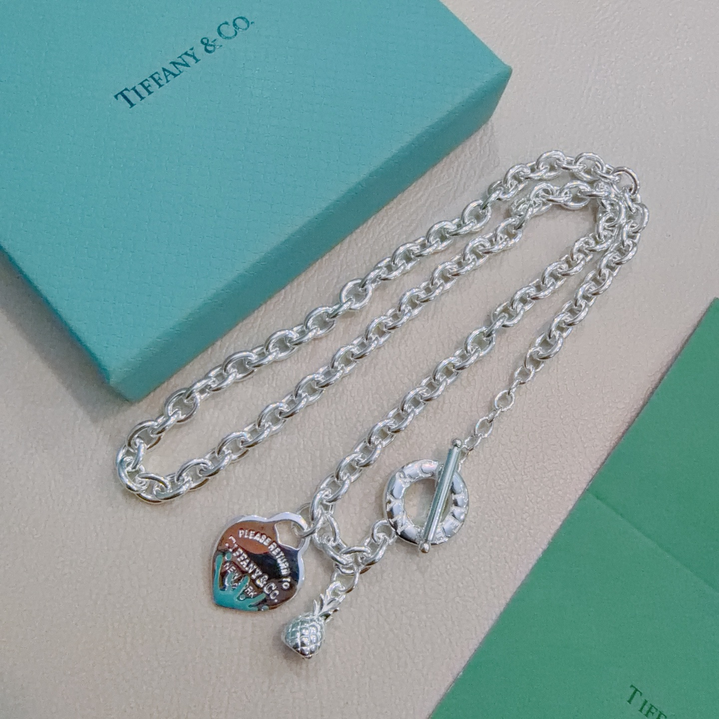 新款蒂芙尼项链TIFFNY&CO. 专柜精工银版本 明星同款 复古做旧风 原版复刻 纯手工打造 ～正品开
