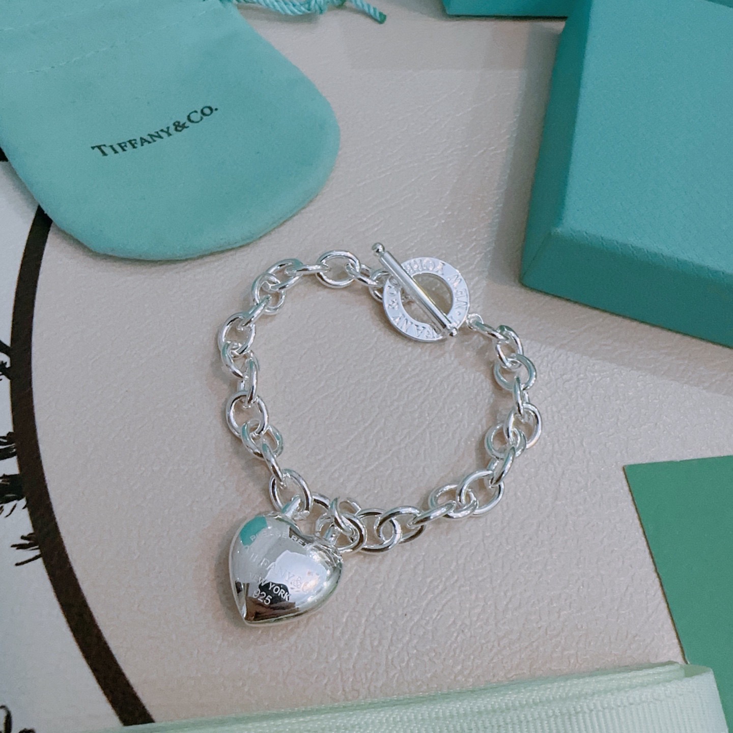 蒂芙尼手链🩵 TIFFNY&CO. 专柜精工银版本 明星同款 复古做旧风 原版复刻 纯手工打造 ～正品开