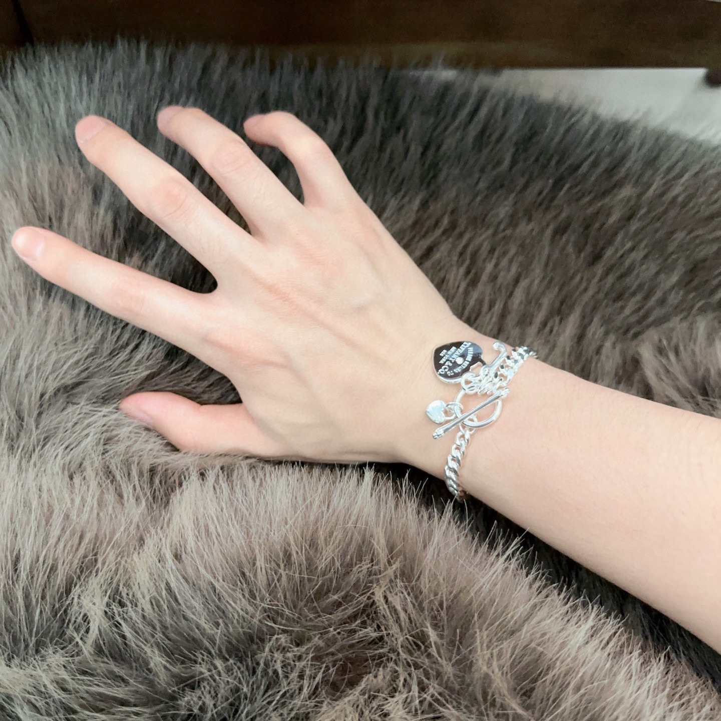 蒂芙尼手链🩵 TIFFNY&CO. 专柜精工银版本 明星同款 复古做旧风 原版复刻 纯手工打造 ～正品开