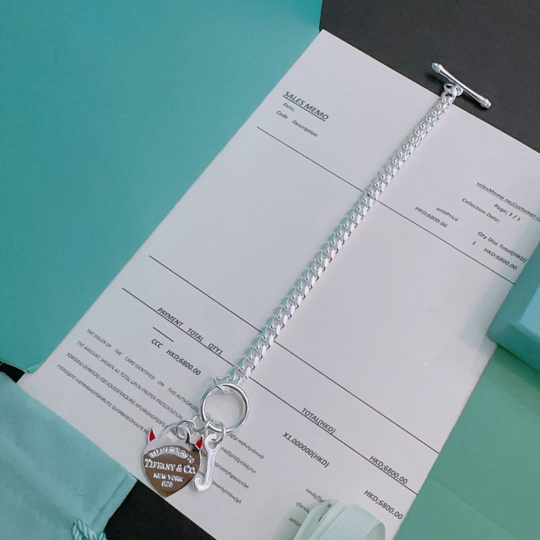 蒂芙尼🩵 TIFFNY&CO. 专柜精工银版本手链 明星同款 复古做旧风 原版复刻 纯手工打造 ～正品开